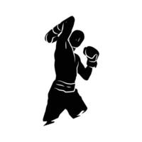 boxer silhouette hand drawing. graphic assets in the form of shadows of boxing players that can be used for background designs vector