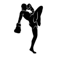 boxer silhouette hand drawing. graphic assets in the form of shadows of boxing players that can be used for background designs vector