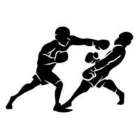 boxer silhouette hand drawing. graphic assets in the form of shadows of boxing players that can be used for background designs vector