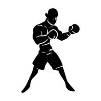 Boxer silueta mano dibujo. gráfico bienes en el formar de oscuridad de boxeo jugadores ese lata ser usado para antecedentes diseños vector