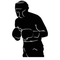 Boxer silueta mano dibujo. gráfico bienes en el formar de oscuridad de boxeo jugadores ese lata ser usado para antecedentes diseños vector