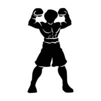 Boxer silueta mano dibujo. gráfico bienes en el formar de oscuridad de boxeo jugadores ese lata ser usado para antecedentes diseños vector