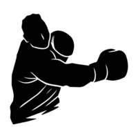 boxer silhouette hand drawing. graphic assets in the form of shadows of boxing players that can be used for background designs vector