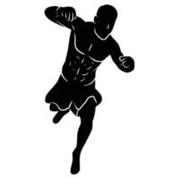 boxer silhouette hand drawing. graphic assets in the form of shadows of boxing players that can be used for background designs vector