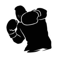 boxer silhouette hand drawing. graphic assets in the form of shadows of boxing players that can be used for background designs vector