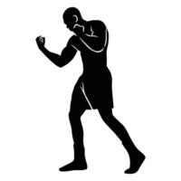 Boxer silueta mano dibujo. gráfico bienes en el formar de oscuridad de boxeo jugadores ese lata ser usado para antecedentes diseños vector