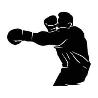 boxer silhouette hand drawing. graphic assets in the form of shadows of boxing players that can be used for background designs vector