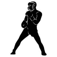 boxer silhouette hand drawing. graphic assets in the form of shadows of boxing players that can be used for background designs vector