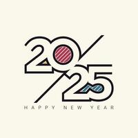 2025 Happy New Year Text Design. vector