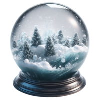 Sparkling crystal snowball with Christmas tree AI generative png