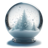 funkelnd Kristall Schneeball mit Weihnachten Baum ai generativ png