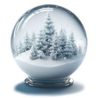 espumoso cristal bola de nieve con Navidad árbol ai generativo png