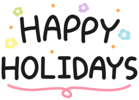 Happy holidays lettering design png