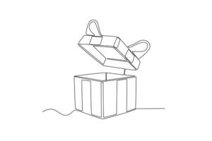 A gift box with an open lid vector