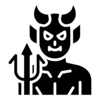 diablo sólido icono, vector y ilustración