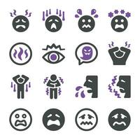 fear icon set,vector and illustration vector