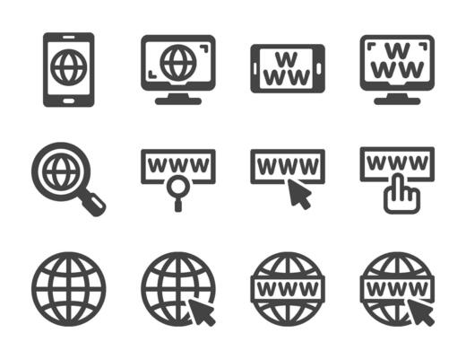 www icon set,vector and illustration