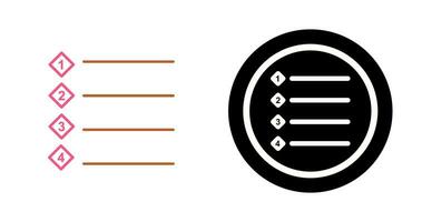 Unique Numbered list Vector Icon