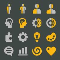 left and right brain icon set,vector and illustration vector