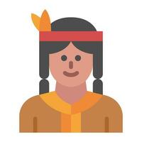 native american man flat icon,vector and illustration vector