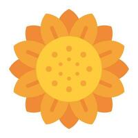 girasol plano icono, vector y ilustración