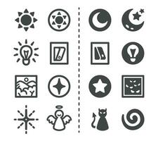 light and dark icon set,vector and illustration vector