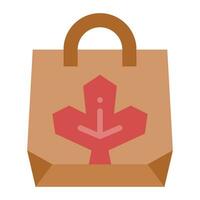 compras bolso plano icono, vector y ilustración