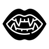 vampiro dientes sólido icono, vector y ilustración