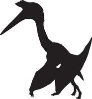 Pterosaur black silhouette isolated background vector