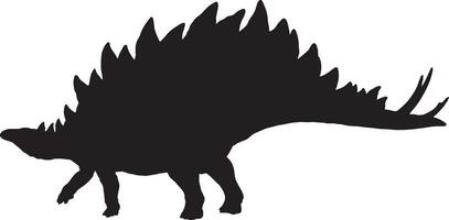 stegosaurus  black silhouette isolated background vector