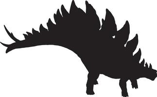 stegosaurus  black silhouette isolated background vector