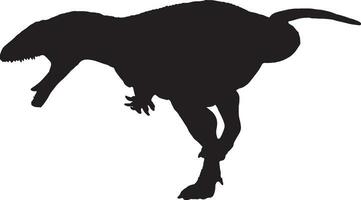 Carcharodontosaurus black silhouette isolated background vector