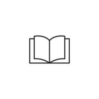 Simple Opened Book Vector Line Sign for Advertisement. Perfect for web sites, books, stores, shops. Editable stroke in minimalistic outline style