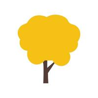 Yellow Autumn Tree Vivid Simple Image in Flat Style. Suitable for design of websites, postcards, books, patterns and other purposes vector