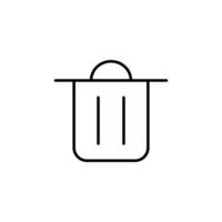 Trash Can Minimalistic Outline Icon for Shops and Stores. Perfect for web sites, books, stores, shops. Editable stroke in minimalistic outline style vector