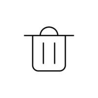 Trash Can Minimalistic Outline Icon for Shops and Stores. Perfect for web sites, books, stores, shops. Editable stroke in minimalistic outline style vector