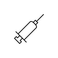 Syringe Simple Outline Sign for Adverts. Suitable for books, stores, shops. Editable stroke in minimalistic outline style. Symbol for design vector