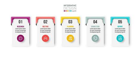 concepto de negocio de plantilla infográfica con paso. vector