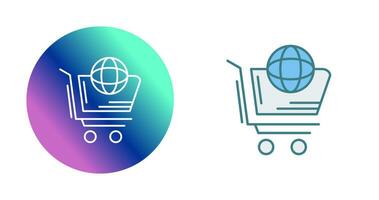 icono de vector de compras del mundo