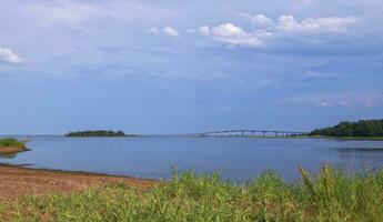 The Oland bridge, Olandsbron, between Kalmar and the Island Oland, Sweden photo