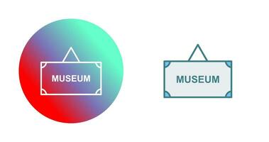 icono de vector de etiqueta de museo