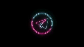 Social Media icon with neon effect video