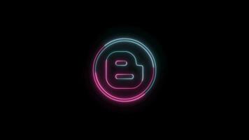 Social Media icon with neon effect video