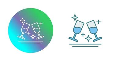 Two Glasses Romantic Vector Icon