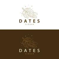 Date Fruit Logo, Elegant Minimalist Premium Design, Sweet Date Fruit Logo Templet Illustration vector