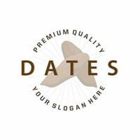 Date Fruit Logo, Elegant Minimalist Premium Design, Sweet Date Fruit Logo Templet Illustration vector