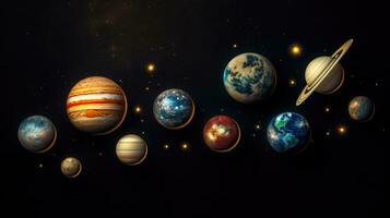 astrología astronomía planetas en negro foto