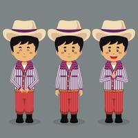 Guatemala personaje con varios expresión vector