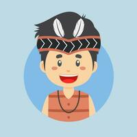 Avatar of a West Kalimantan Character vector