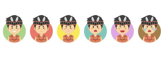 West Kalimantan Avatar with Various Expression vector